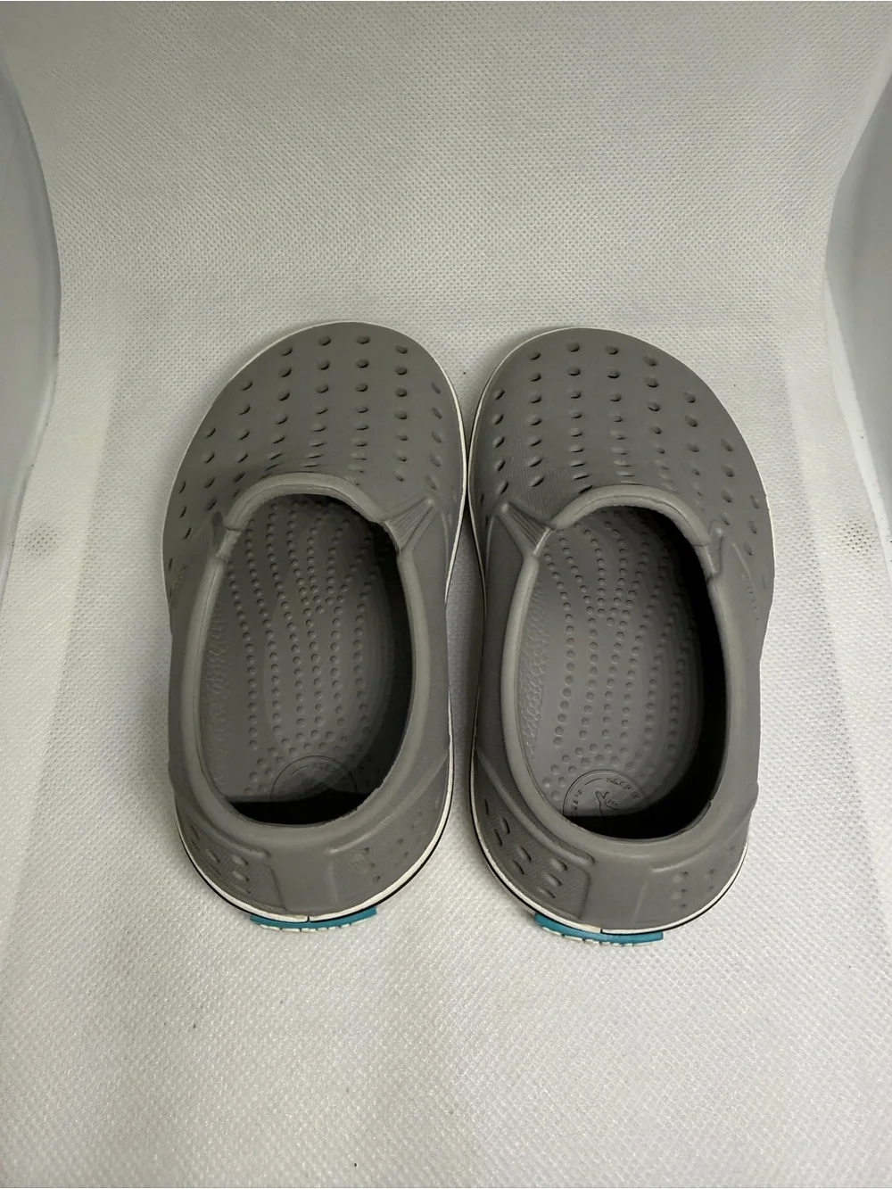 Native Kids Slip-On Water Shoe Light Gray with Blue Accent Size C6
